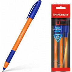 Шариковая ручка ErichKrause U-109 Orange Stick&Grip 1.0, синий в пакете по 3 шт 47592