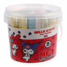 Мелки цветные для письма и рисования, Hello Kitty&friends, 25 шт. в ведёрке Centrum