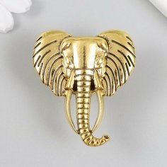 Ручка для шкатулки металл "Голова слона" состаренное золото 4,5х4,2 см NO Name
