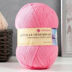 Пряжа "Детская объемная" 100процентов микрофибра 400м/100гр (11-Яр. Розовый) Пехорка