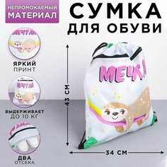 Мешок, сумка для обуви, сменки, сменной с дополнительным карманом Мечтай, размер 43х34 см Art Fox
