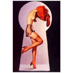 Картина по номерам на холсте эротика (Пинап, девушка, nude) - 7046 В 60x40