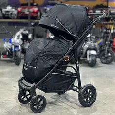 Коляска прогулочная всесезонная с надувными резиновыми колесами Luxmom V1, черный