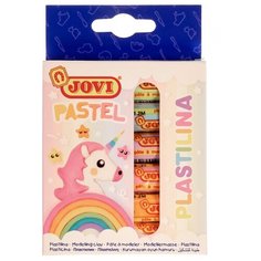 Пластилин на растительной основе 6 цветов Jovi, пастельный, 90г, картон (90/6P), 12 уп.