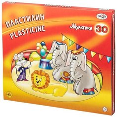 Пластилин 30 цветов Гамма "Мультики", 600г, со стеком, картон (210119_04), 6 уп. Gamma