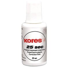 Корректирующая жидкость Kores White, 20мл, на химической основе, с кистью (66817/542672), 10шт.