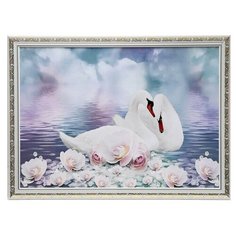 Картина "Лебеди в цветах" 56*76 см микс NO Name