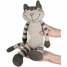 Maxitoys Luxury Мягкая игрушка Кот Полосатик с цветком 33 см