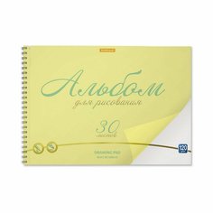 Альбом для рисования А4, 30л на спирали Neon, с пластиковой обложкой, жёлтый Россия