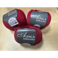 Пряжа Alpaca Peruana Seam альпака 100% 50г 167м цвет 3650 красный 3 мотка