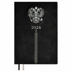 Феникс+ Ежедневник датир 2024г А5 176л ESCALADA, тв обл, иск кожа, тисн ф,3D диз, крем бл 70г/м2, черн