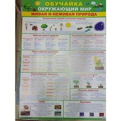 Плакат обучающий А2 живая и не живая природа Россия