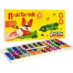 Пластилин 36 цветов 540 грамм со стеком (картонная упаковка) (34320) Каляка Маляка