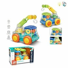 Машина 1toy Движок Автокран на батарейках цвет в ассортименте