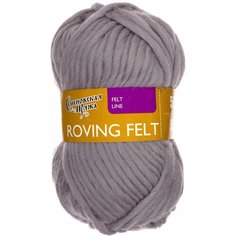 Пряжа Семеновская Roving felt (Валя) светло-серый (7), 100%шерсть, 50м, 50г, 2шт