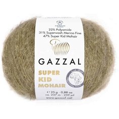 Пряжа Gazzal Super Kid Mohair бежевый (64406), 31%меринос/47%супер кид мохер/22%полиамид, 237м, 25г, 2шт
