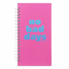 Записная книжка 96 листов А6 на гребне "No bad days", твердая обложка, матовая ламинация, выборочный УФ-лак Россия