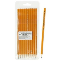 Набор чернографитных карандашей 10 штук, Koh-I-Noor 1696, разной твердости, 2H-2B, L=175 мм