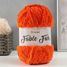 Пряжа Fable Fur 100% микрополиэстер 100м/100гр (980 оранж.) Нет бренда