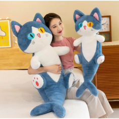 Мягкая игрушка кошка русалка/ кошка акула/ кошка рыба/ кошка батон/ кошка обнимашка, 60 см Toys