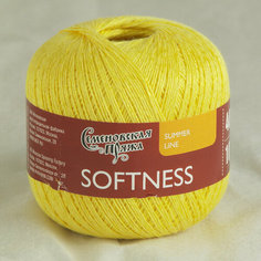 Пряжа Семеновская МШФ Softness (Нежность) 47%хлопок,53%вискоза 5 шт.х100г 400м №30090 лимонный