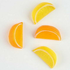 Фигурка для поделок и декора "Дольки апельсин, лимон", набор 4 шт, размер 1 шт. 5 x 2.3 x 3 см Сима ленд