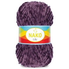 Пряжа Nako Lily баклажан (3702), 100%полиэстер, 180м, 100г, 3шт