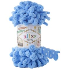Пряжа Alize Puffy синий (289), 100%микрополиэстер, 9м, 100г, 2шт