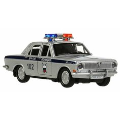 Машина металл свет-звук ГАЗ-2401 волга полиция 12 см, двери, Технопарк
