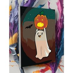 Картина по номерам Приведение Хэллоуин Тыква Ночь Круто красим