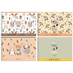 Альбом для рисования 32л, А4, на гребне BG "Animals forest", 8 штук, 339380 БиДжи