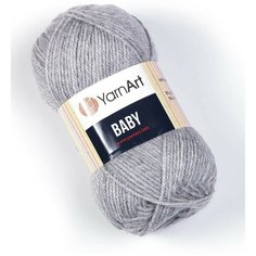 Пряжа YarnArt baby цвет 195 (серый) 100% акрил, 50гр, 150м - 3 мотка