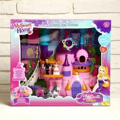 Замок для кукол, с фигурками, свет, звук, с аксессуарами 1 шт Китай