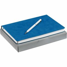 Набор Romano, ярко-синий, 16,5х21х2,5, ежедневник - искусственная кожа; ручка - металл; коробка - картон Нет бренда