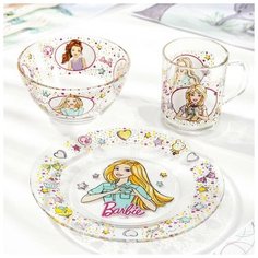 Priority Набор посуды детский Priority «Барби», 3 предмета