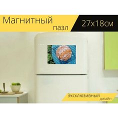 Магнитный пазл "Еда, торт, хлеб на закваске" на холодильник 27 x 18 см. Lots Prints