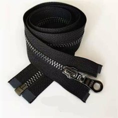 Застежка-молния разъемная, черная. Окрашенная бронза. YKK. Тип 5. Длина 85 см. 1 бегунок