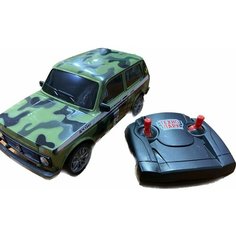 Машинка на пульте управления LADA 4x4 радиоуправляемая камуфляж военная 18 см Технопарк