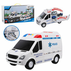 Игрушечная детская машинка инерционная Полиция со звуковыми и световыми эффектами Tong DE