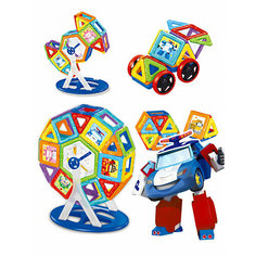 Конструктор магнитный 118 деталей в пластиковом боксе, подарок для мальчику и девочке, игрушка для малышей Нет бренда