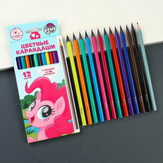Карандаши цветные 12 цветов "Пинки Пай" + чернографитный карандаш, My little pony Hasbro