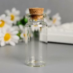 Декор для творчества стекло "Бутылочка с пробкой" 5х2х2 см Noname