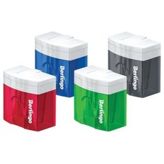 Точилка 2 отверстия с контейнером Berlingo "Perfect XL" пластик ассорти