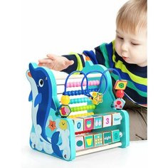 "Монтессори-сортер" - деревянный бизиборд "Дельфин" для малышей Южные игрушки