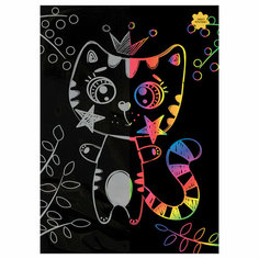 Гравюра с мультицветной основой ТРИ совы "Котик", А4, 3 штуки