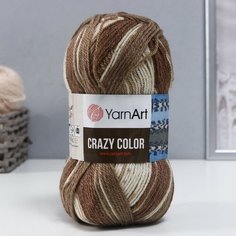 Пряжа "Crazy color" 25% шерсть, 75% акрил 260м/100гр (139 принт) Yarn Art