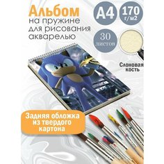 Альбом планшет для рисования акварелью мультфильм Соник Альбомы