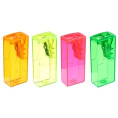 Точилка 1 отверстие с контейнером Faber-Castell 5815 микс*5 цветов, флуоресцентные цвета