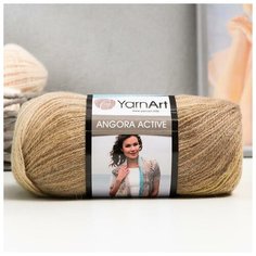 Пряжа "Angora Active" 25% мохер, 75% акрил 500м/100гр (843 беж корич), 1шт Yarn Art