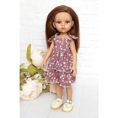 Комплект одежды и обуви для кукол Paola Reina 32-34 см (Платье+туфли), красно-фиолетовый, белый Favoridolls